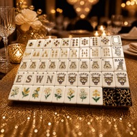 Jeu de Mahjong Américain 160 Tuiles Léopard Doré Acrylique 4 Couches Gravé Vente en Gros Personnalisé OEM Luxe