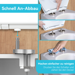 Siège de toilette en urée en forme de D avec siège enfant intégré, fermeture douce, fixation rapide, design magnétique, couvercle de siège de toilette double usage pour adultes et enfants - Product Image 2