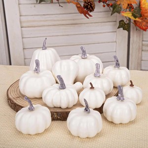 Mini citrouilles artificielles pour la récolte d'automne, petites citrouilles blanches factices pour la décoration de la maison, Halloween, Thanksgiving, fête - Product Image 1