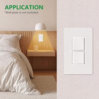 Interrupteur décoratif à double palette KEYGMA avec fixation par pince pour câblage arrière, unipolaire, qualité résidentielle/commerciale