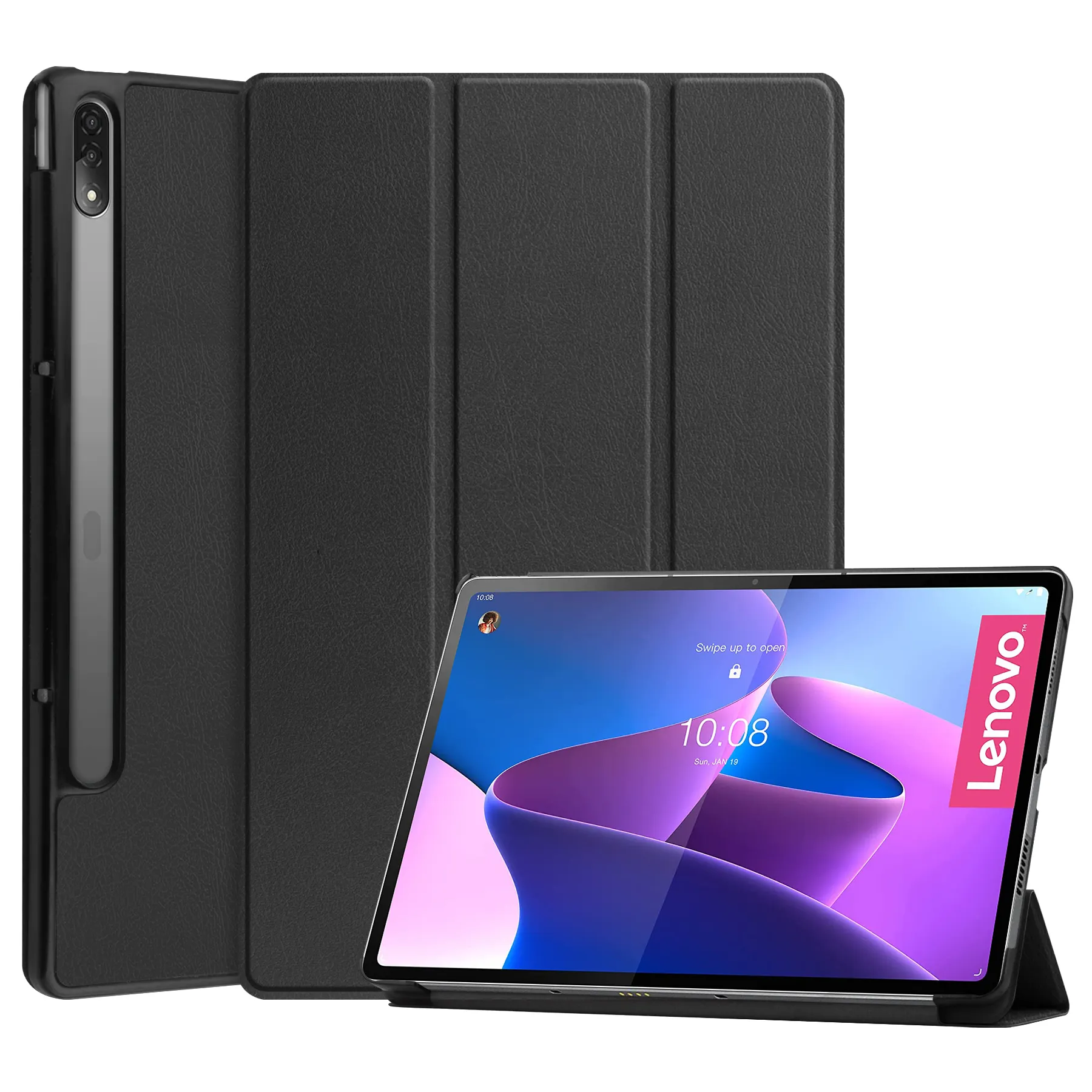 Estojo de tablet dobrável, venda quente de três dobras, estojo de tablet para lenovo pad tab p12 pro, estojo de 12.6 polegadas