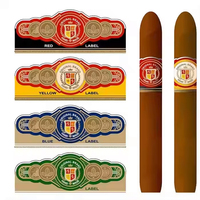 Profession Logo Personnalisé De Luxe Cigare Étiquette Bande Or Estampage À Chaud Logo En Relief Cigare Bande Anneau Étiquettes Autocollants