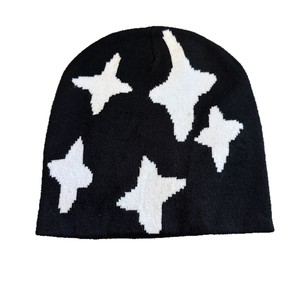 Bonnet en acrylique Y2K Star Millennium pas cher en gros, bonnet d'hiver coupe-vent, bonnet en tricot jacquard pour l'extérieur, chaleur - Product Image 5