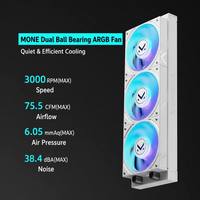 Refroidisseur liquide AIO TCOMAS 360 mm avec écran LCD incurvé de 6,67 pouces et ventilateurs ARGB, système de refroidissement de processeur de jeu de bureau haut de gamme 350 W TDP