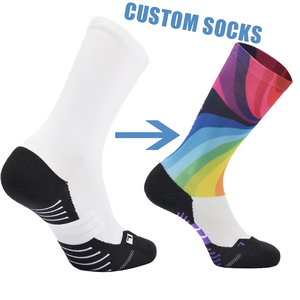 Logo personnalisé Chaussettes de sport antidérapantes multicolores pour la course à pied avec compression pour cyclisme - Product Image 2