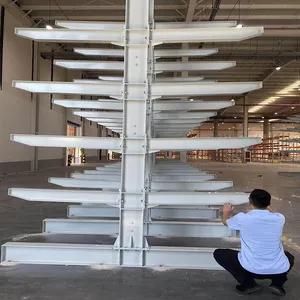 工場PVCパイプ木材ラック頑丈なカンチレバー棚パレットラッキングシステム選択的なスチール倉庫チューブ棚