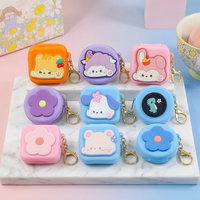 Porte-monnaie en silicone couleur macaron style INS, mini sac de rangement portable pour écouteurs et clés, mignon, personnalisable avec logo
