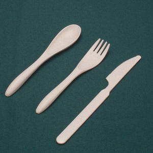 Экологически чистые и многоразовые инструменты-кухонные наборы, 3 шт., набор вилок и ложек из натуральной пшеничной соломы - Product Image 4