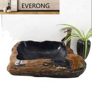 Lavabo de piedra petrificada de madera, lavabo Retro, suministros de baño de Arte de mármol - Product Image 1