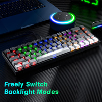 Hot Swappable 68 Keys Gaming Keyboard with Side Printed PBT Keycaps Blue Switch Mechanical Keyboard for Laptop PC Gamer Keyboard