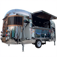 Camion de restauration rapide mobile en aluminium et fibre de verre avec équipement complet pour barbecue, pizza, crêpes, café, glaces, bière, chariot de bar