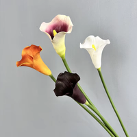 Fleur artificielle réaliste en PU de haute qualité, lys calla, pour décoration intérieure, mariage, fête des Mères, arrangement floral, vente en gros