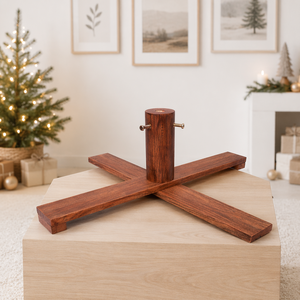 Support de sapin de Noël UMIND UM602 en bois massif finition noyer vintage, support croisé pour arbre artificiel de 7 à 7,5 pouces - Product Image 6