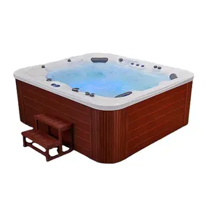 Outdoor spa pool wood fire hot tub