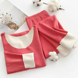 Conjunto de Ropa Interior Térmica Sin Costuras para Mujer, Forro Polar de Doble Cara, Camiseta y Pantalones Largos, Venta al Por Mayor - Product Image 2
