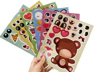 Make A Face Cartoon Animal Stickers Cartoon Book Crafts For Kids DIY Party Supplies Favors Characters Valentine's Day Gifts