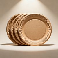 Assiette en papier compostable écologique jetable de sept pouces personnalisée, prix d'usine, pour les fêtes