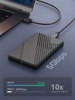 Caja Externa para Disco Duro de 2.5 Pulgadas, USB 3.0, Carcasa Externa para HDD - Caja para SSD de 5Gbps con Soporte UASP - 4TB Máx.