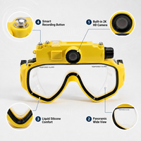 Masque de plongée en verre trempé avec logo personnalisé, support pour caméra, lunettes de plongée intelligentes, lentille unique, enregistrement sous-marin, masque de plongée avec tuba