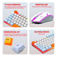 RAIKU T28 104 Key Wired Gaming Keyboard and Mouse Combo Mechanical Feel Rainbow Backlit for PC Laptop Office Home