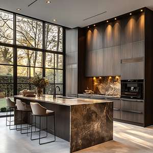 Nouvelle Collection 2025 : Armoires de Cuisine de Luxe en Mélamine – Ensemble de Meubles de Cuisine au Design Moderne - Product Image 1