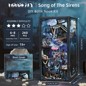Kit de Coin Lecture Minicity, Maison de Poupée Miniature DIY, Décor de Bibliothèque Artisanat - Le Chant des Sirènes - Product Image 2