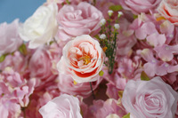 Guirlande de fleurs en soie faite à la main, 2 m, rose, artificielle, pour chemin de table de mariage, décoration pour la Saint-Valentin et les fêtes