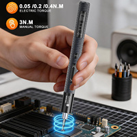 Mini tournevis électrique sans fil et perceuse de précision avec batterie rechargeable USB, contrôle du couple à 3 vitesses et lumière LED