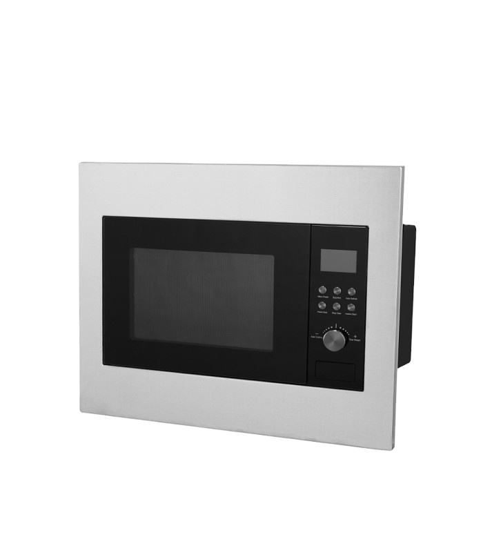 Forno micro-ondas embutido de 30L, maior capacidade, aço inoxidável, descongelador, descongelador, função de churrasco, bloqueio infantil, tela sensível ao toque