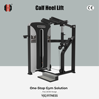 Machine de musculation pour talon debout avec supports d'épaule réglables, plateforme de marche et pile de poids pour centre de fitness
