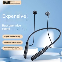Headset Olahraga In-Ear 5.3 BT Berkualitas Tinggi dengan Daya Tahan Baterai Lama, Indikator LED, Model Pribadi
