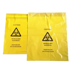 Bolsa de residuos Médica Clínica biológica roja amarilla grande de plástico de polipropileno grueso fuerte de alta calidad
