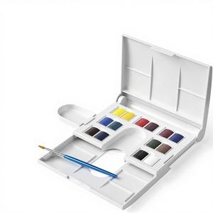Bview Art Winsor & Newton Cotman Ensemble de peinture aquarelle Field Set 14 demi-pots avec pinceau et palette de mélange - Product Image 1