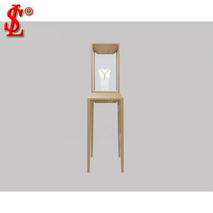 Vitrine à bijoux moderne en acier inoxydable, armoire en verre trempé en arc, vitrine à bijoux - Product Image 3