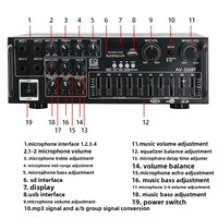 Yüksek Güçlü Stereo Ev & Araba Dış Mekan Amfisi 12V/220V EQ Ekolayzırlı Çift Kullanımlı Karaoke Toptan Satış Mevcut