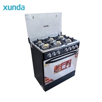 Four à pizza Xunda 80 cm, four sur pied, four à gaz grande capacité 105 L, cuisinière à gaz 6 brûleurs avec four