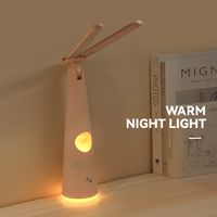 Lampe de bureau réglable à double tête, veilleuse personnalisée en forme de figurine, lampe de lecture douce pour la protection des yeux, lampe de chevet pour le sommeil