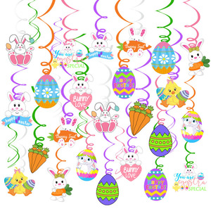 Décoration moderne en spirale pour fête sur le thème de Pâques Pendentif en PVC pour <span class=keywords><strong>oeuf</strong></span> de Pâques lapin Pendentif de vacances pour carte suspendue - Product Image 6