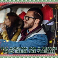 Dropshipping Gift HQ Housse de chaise de voiture de Noël Chapeau de Père Noël Cross-border Hot-selling Headrest Cover Decoration Scene Props a Gift