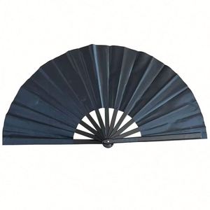 Abanico Plegable de Plástico Personalizado de 33 cm, Abanico de Mano Grande de Colores para Kung Fu, Carnaval, Música, Festival, Baile, Regalos, Artesanía de Bambú - Product Image 6
