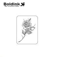 Autocollant de tatouage semi-permanent Boldink, motif floral rose noire, pour bras et corps, imperméable, longue durée (2 semaines), encre à base de jus végétal
