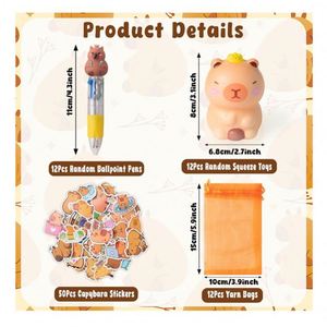 Pedido masivo a granel Capibara Sensory Combo Kids Party Favors Pack con Mini Squishy y Taba Lapka Squeeze Toys - Product Image 5