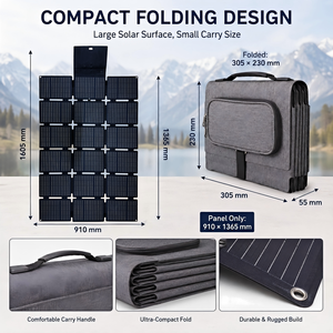 High Power Mini 200W 3x6 Portable Mono Foldable Solar 36V <b>Camping</b> Foldable Solar <b>Blanket</b> for Power Station Solar Generator - Product Image 5