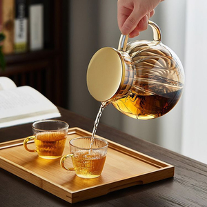 Hxglass thủy tinh borosilicate cao hổ phách nước ấm đun nước 1800ml sữa lớn Jug nước trái cây đèn lồng hình dạng nước bình jarra de vidro - Product Image 3