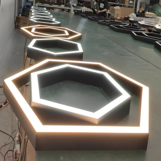 Indoor Hexagon Chandelier LED Pendant Lamp Honeycomb Hexagonal Linear Light Modern Lighting Design