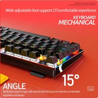 Desain khusus OEM K400, papan ketik kabel USB Gaming mekanik 87 tombol multifungsi dengan lampu LED keren pengguna Laptop