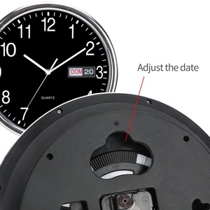 <span class=keywords><strong>Horloge</strong></span> murale en plastique à quartz avec affichage de la <span class=keywords><strong>date</strong></span> <span class=keywords><strong>et</strong></span> du <span class=keywords><strong>jour</strong></span> - Product Image 4