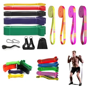 2024 High Quality Rubber Resistance Loop Bands Yoga Exercise Band Gym Home Fitness Workout Stretch Band With Custom Color