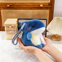 Porte-clés en peluche animaux marins, breloques de sac créatures océaniques douces, pendentifs en peluche moelleux dauphin, requin, phoque pour la décoration de sacs à dos d'enfants