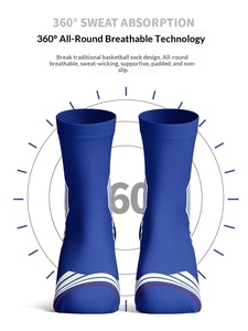 Men's Basketball Socks - Moisture-Wicking, Anti-Slip Breathable Terry <b>Sole</b> Sports Socks for Professional Games and Running - Product Image 2